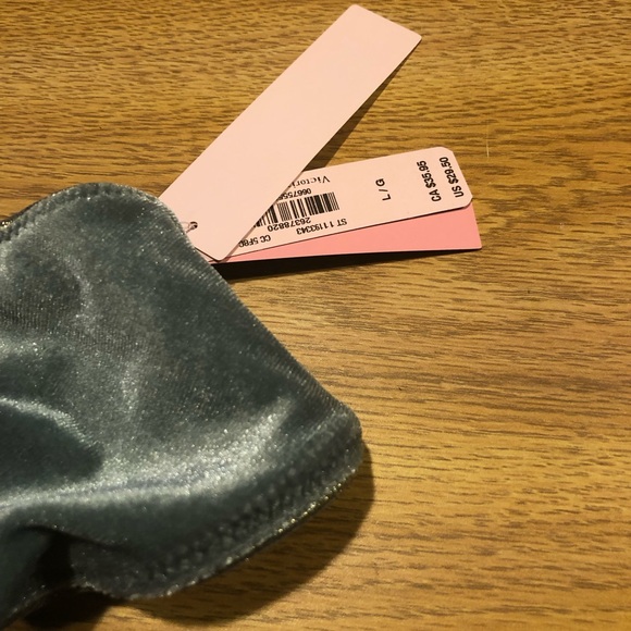 Victoria Secret Swim Bikini Green Velour Bottom size Large - Picture 5 of 5
